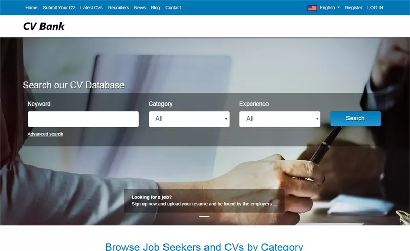 cv database search script